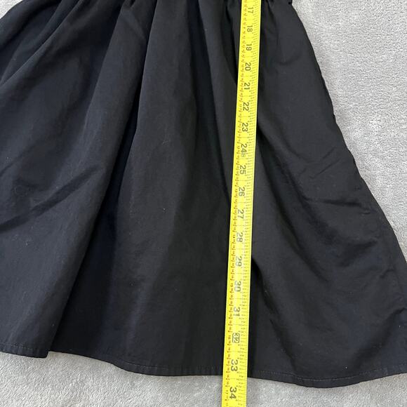 Old Navy Smocked Mini Dress Womens S Black Puff Sleeve Puplum Milkmaid - Picture 10 of 10